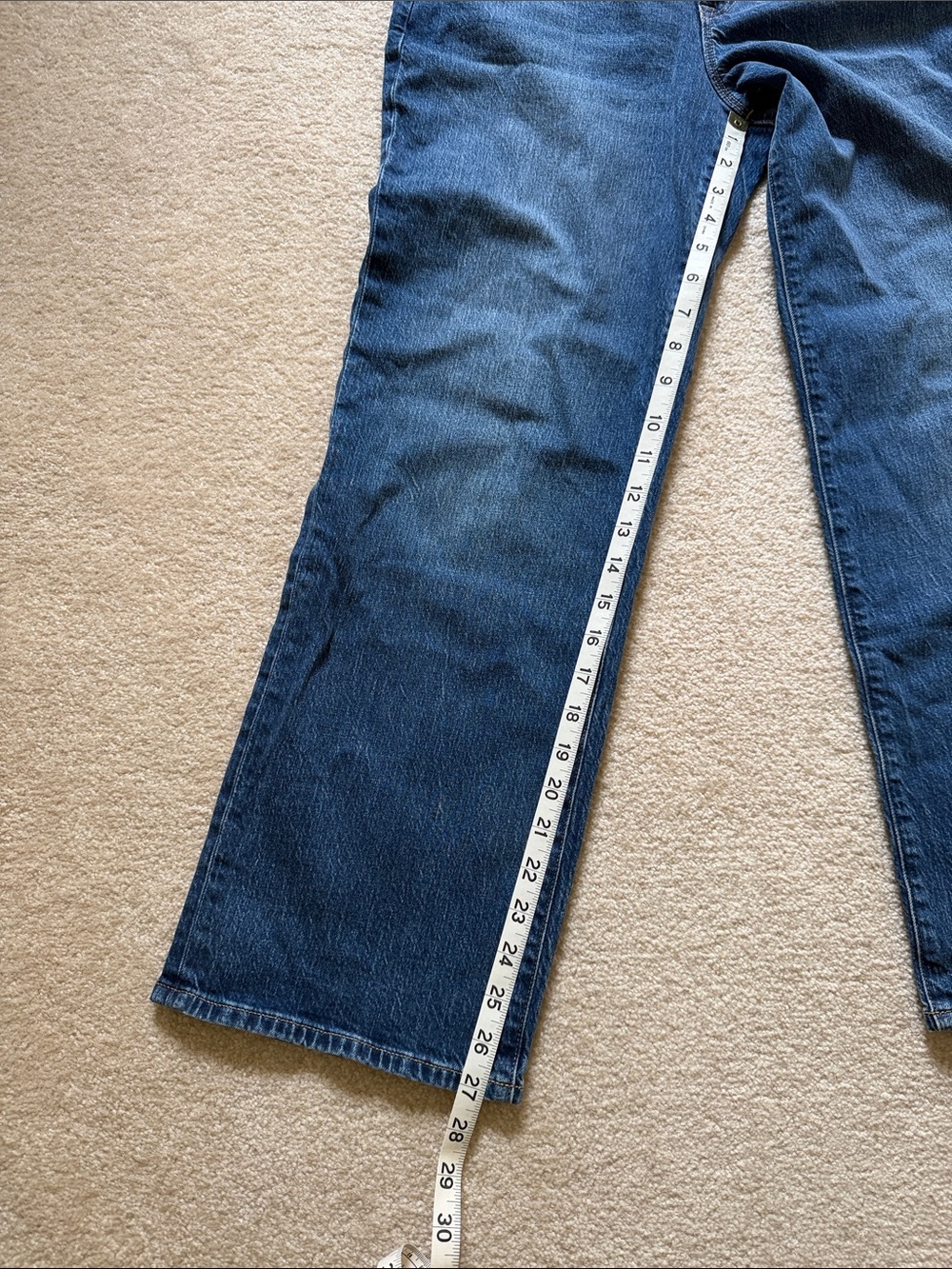 J. Crew Factory Slim Wide-Leg Jeans in Dark Blue Denim - Picture 4 of 6